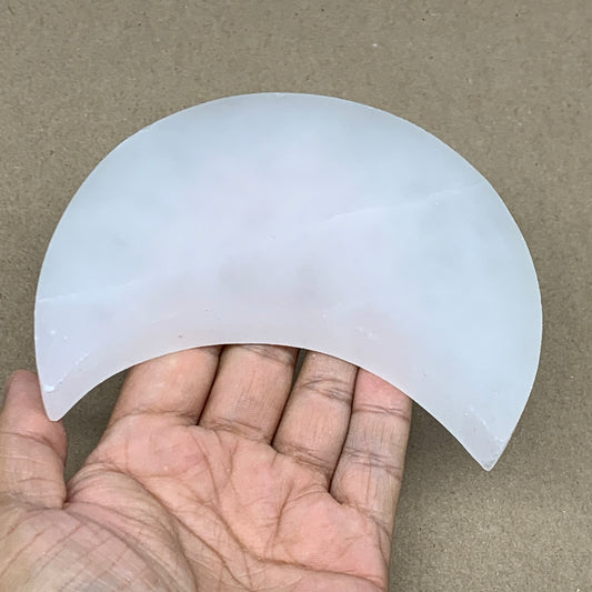 334g, 4.8"x3.6"x0.8",Selenite Crescent Moon Crystal (Satin Spar) @Morocco,B13005