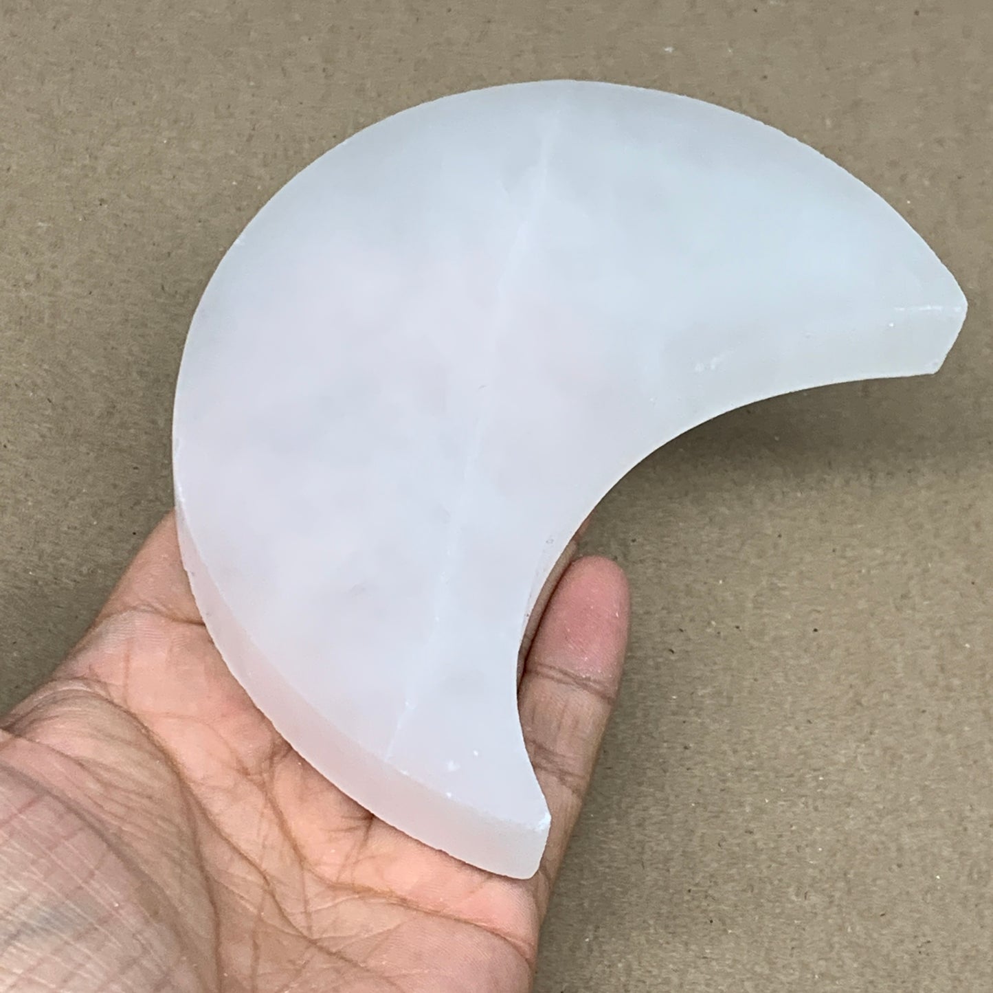 334g, 4.8"x3.6"x0.8",Selenite Crescent Moon Crystal (Satin Spar) @Morocco,B13005