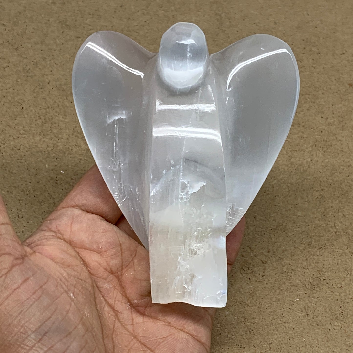 281.6g, 3.9"x3.2"x1.7"Natural Selenite (Satin Spar) Angel Crystal @Morocco,B8930