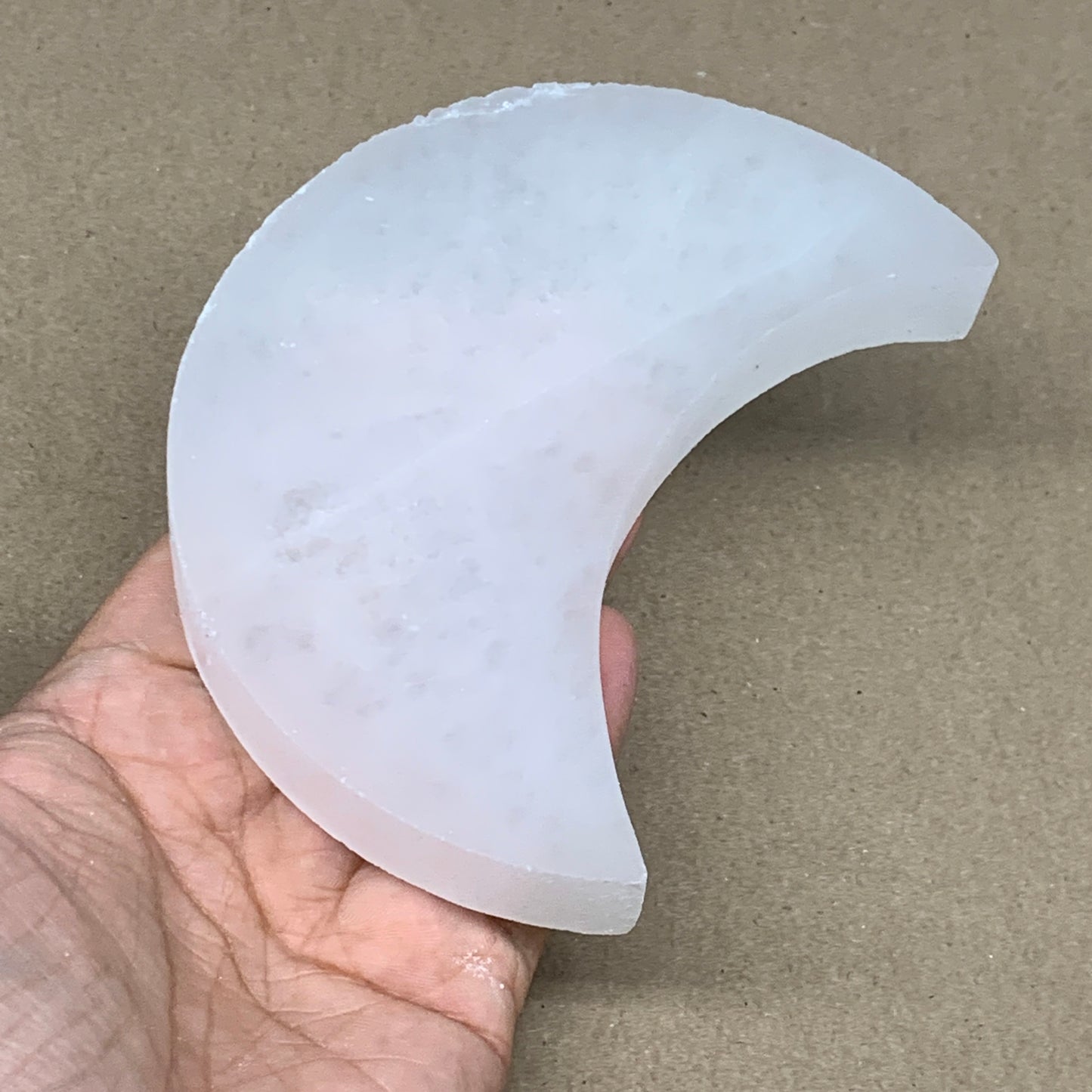 334g, 4.8"x3.6"x0.8",Selenite Crescent Moon Crystal (Satin Spar) @Morocco,B13005