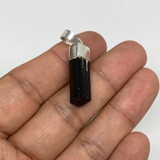 19.5cts, 25mm x 7mm, Natural Tourmaline Pendant Sterling Silver @Afghanistan,P78