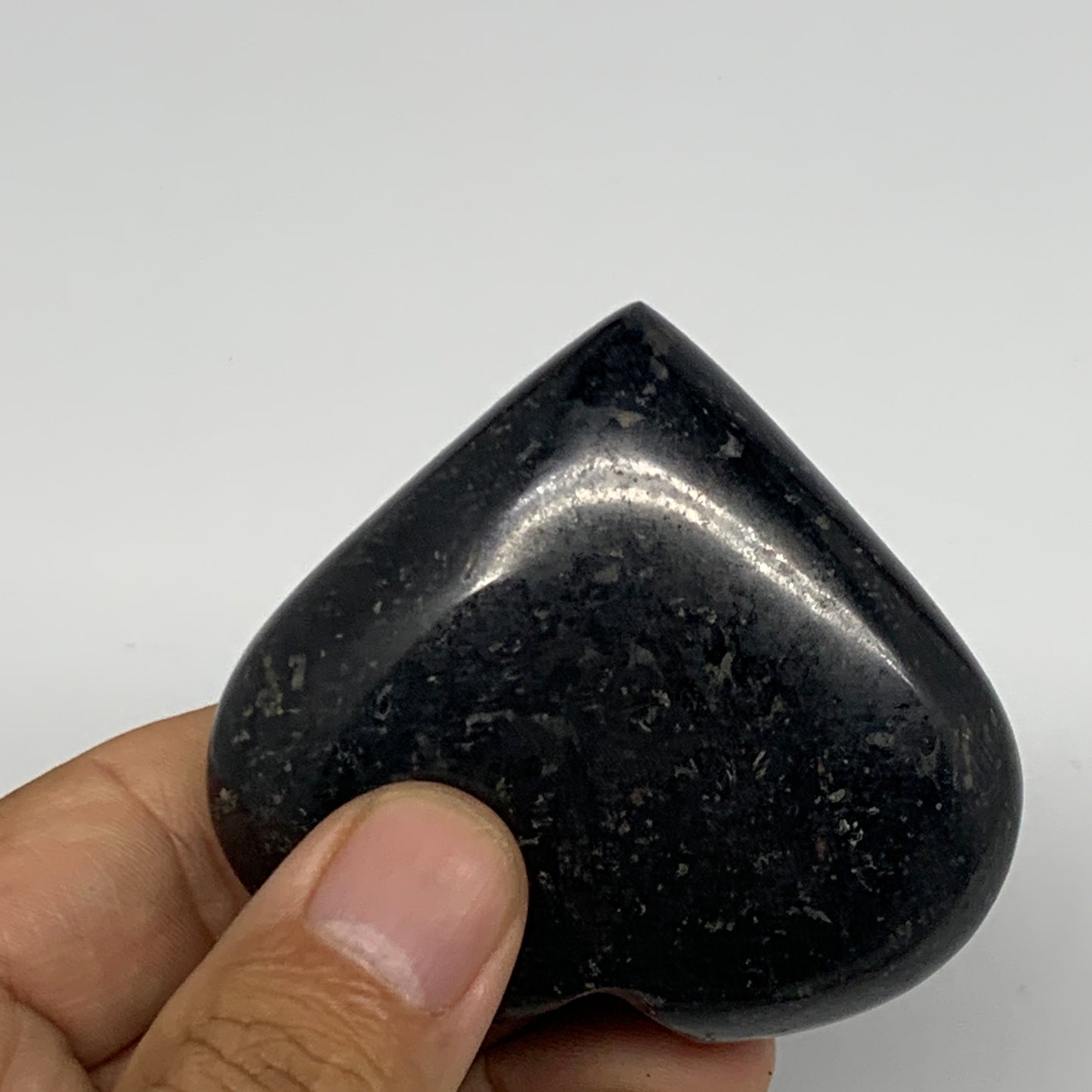 138.8g, 2.2"x2.5"x0.9", Black Tourmaline Heart Polished Crystal Home Decor, B218