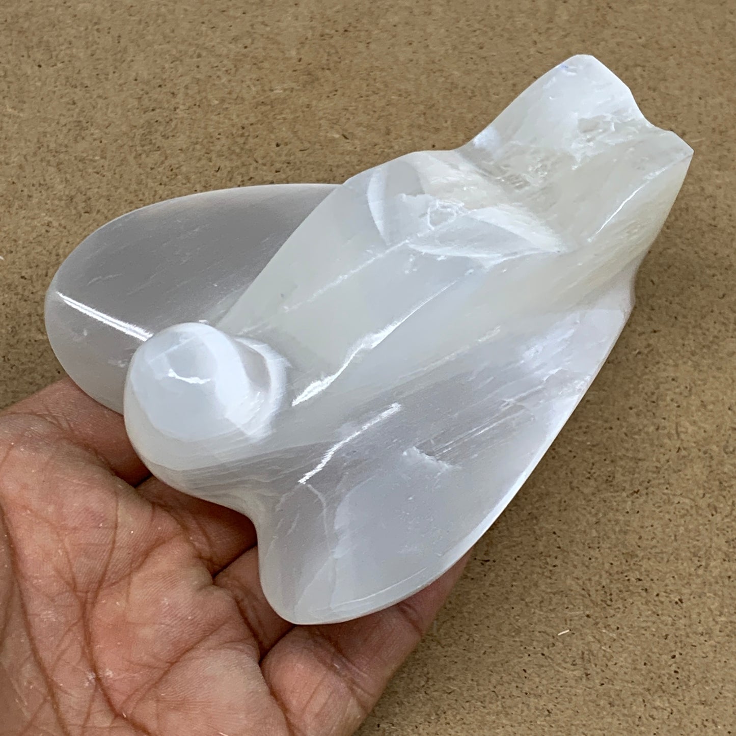 281.6g, 3.9"x3.2"x1.7"Natural Selenite (Satin Spar) Angel Crystal @Morocco,B8930