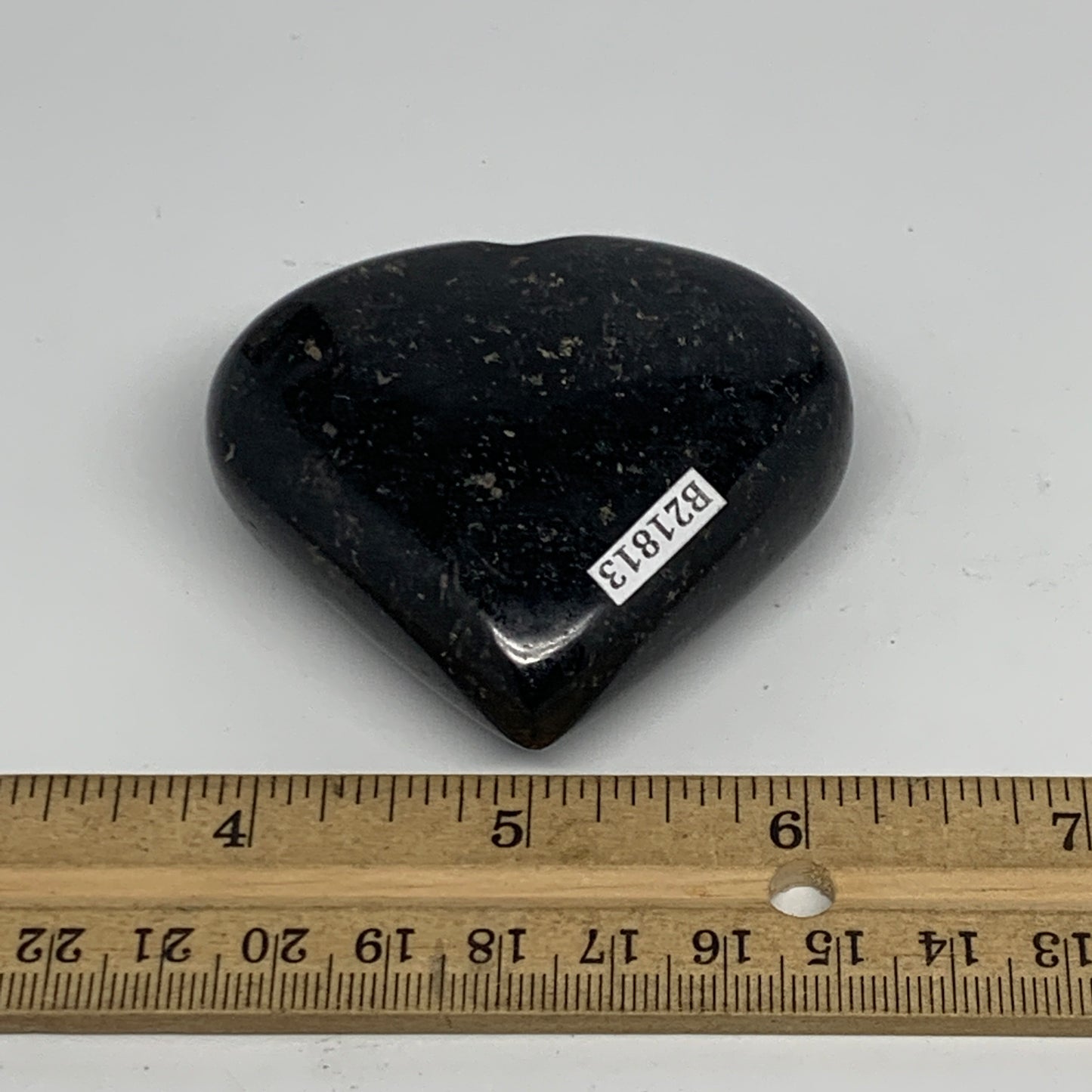 138.8g, 2.2"x2.5"x0.9", Black Tourmaline Heart Polished Crystal Home Decor, B218