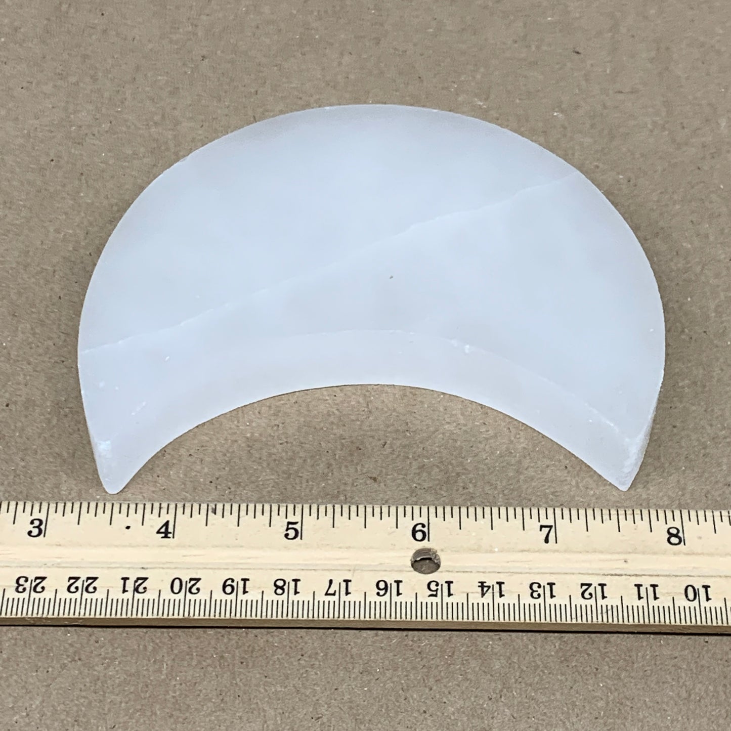 334g, 4.8"x3.6"x0.8",Selenite Crescent Moon Crystal (Satin Spar) @Morocco,B13005