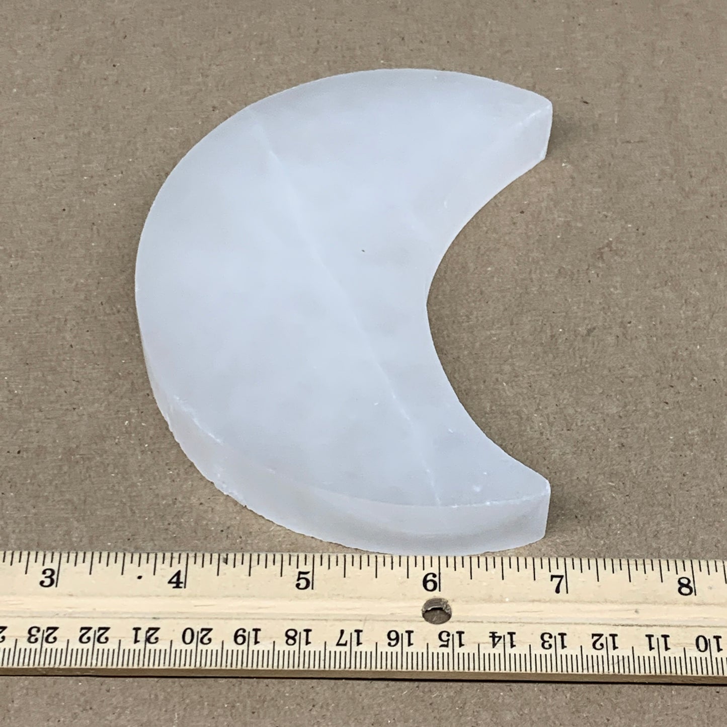 334g, 4.8"x3.6"x0.8",Selenite Crescent Moon Crystal (Satin Spar) @Morocco,B13005