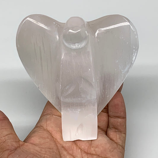 367g, 4"x3.5"x1.7"Natural Selenite (Satin Spar) Angel Crystal @Morocco,B8931