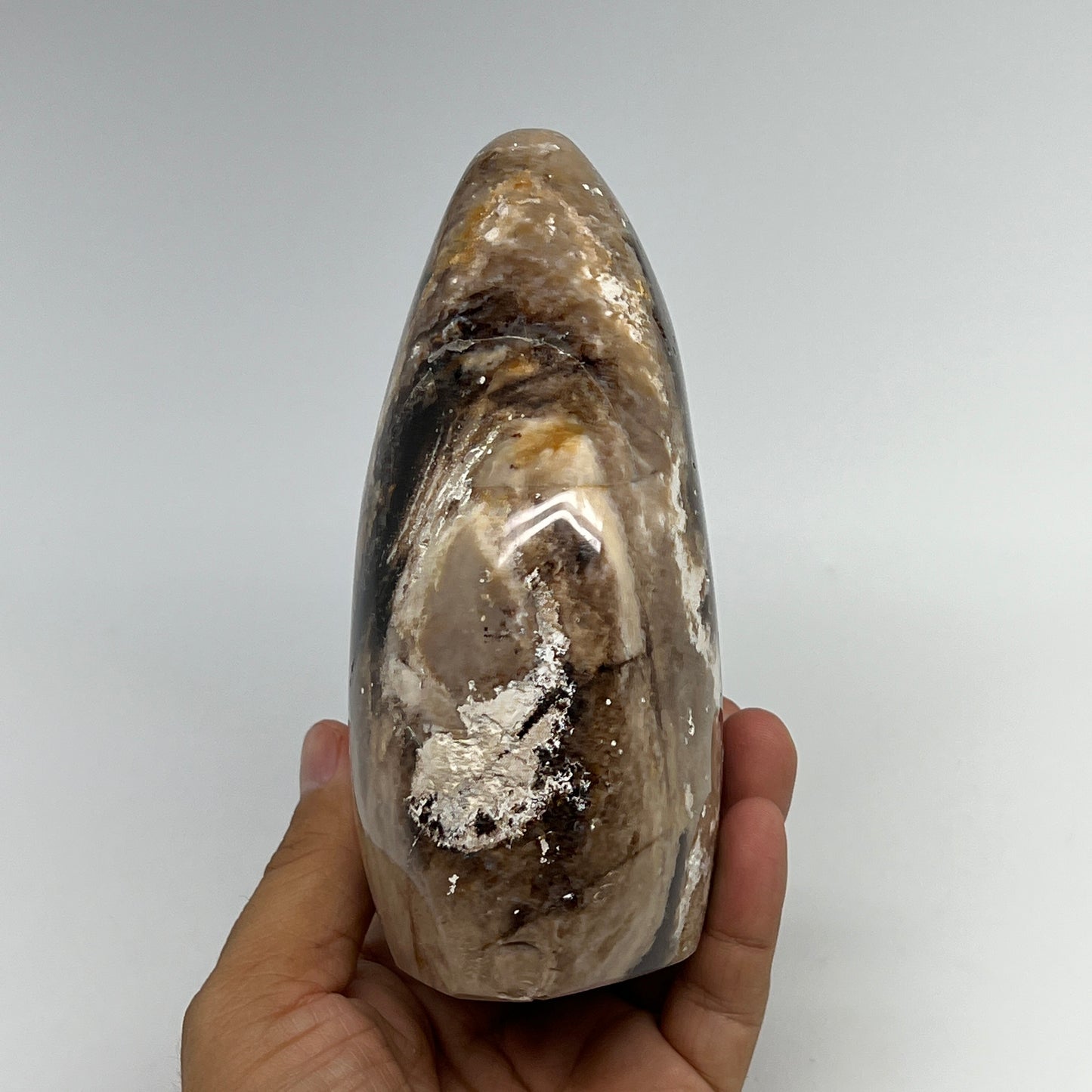 890g,5.4"x3.3"x2.4" Black Opal Freeform Polished Gemstone @Madagascar,B21050