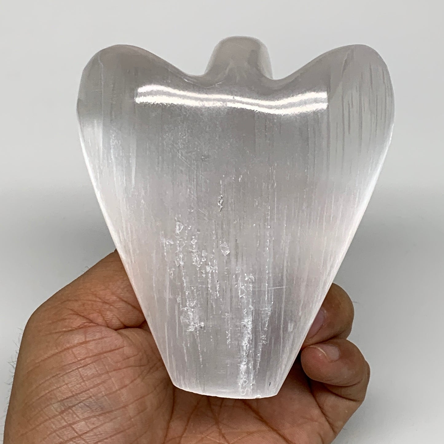 367g, 4"x3.5"x1.7"Natural Selenite (Satin Spar) Angel Crystal @Morocco,B8931