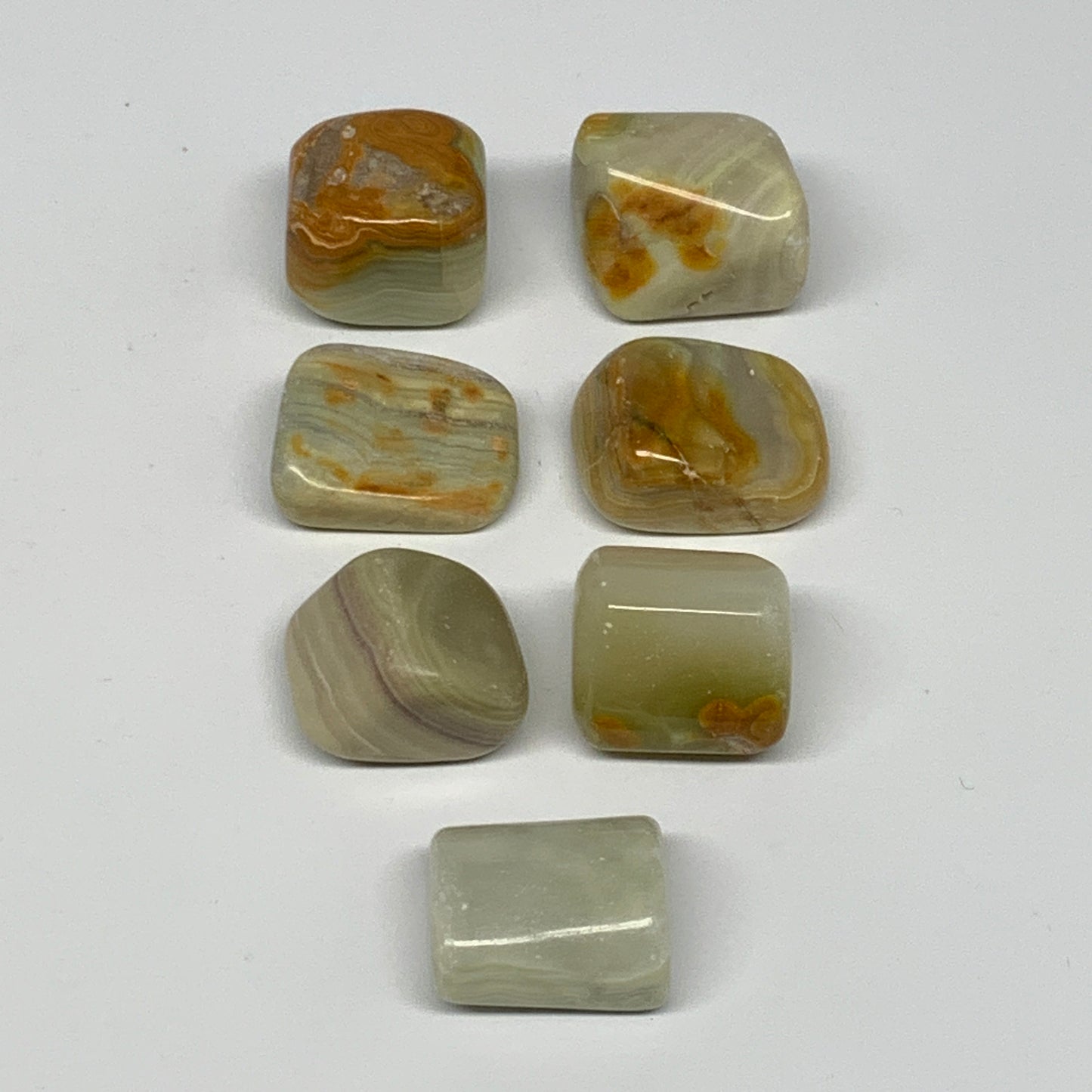 152.8g, 0.9"-1.2", 7pcs, Onyx/Banded Tumbled Stones @Afghanistan, B26706