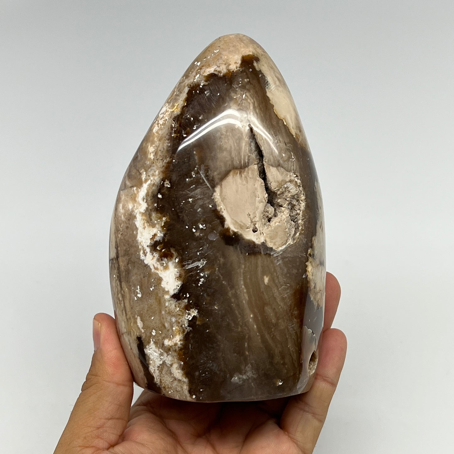 890g,5.4"x3.3"x2.4" Black Opal Freeform Polished Gemstone @Madagascar,B21050