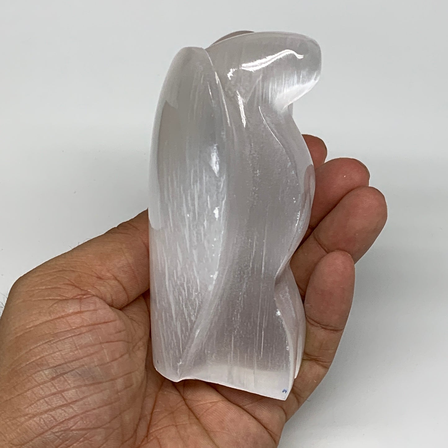 367g, 4"x3.5"x1.7"Natural Selenite (Satin Spar) Angel Crystal @Morocco,B8931