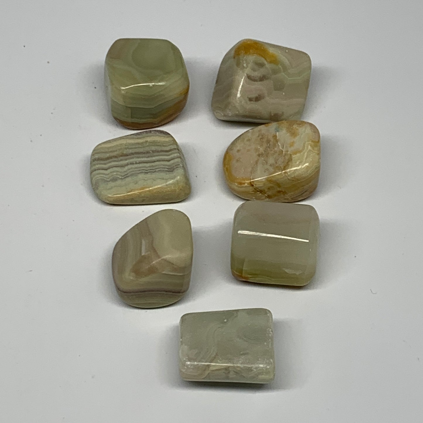 152.8g, 0.9"-1.2", 7pcs, Onyx/Banded Tumbled Stones @Afghanistan, B26706