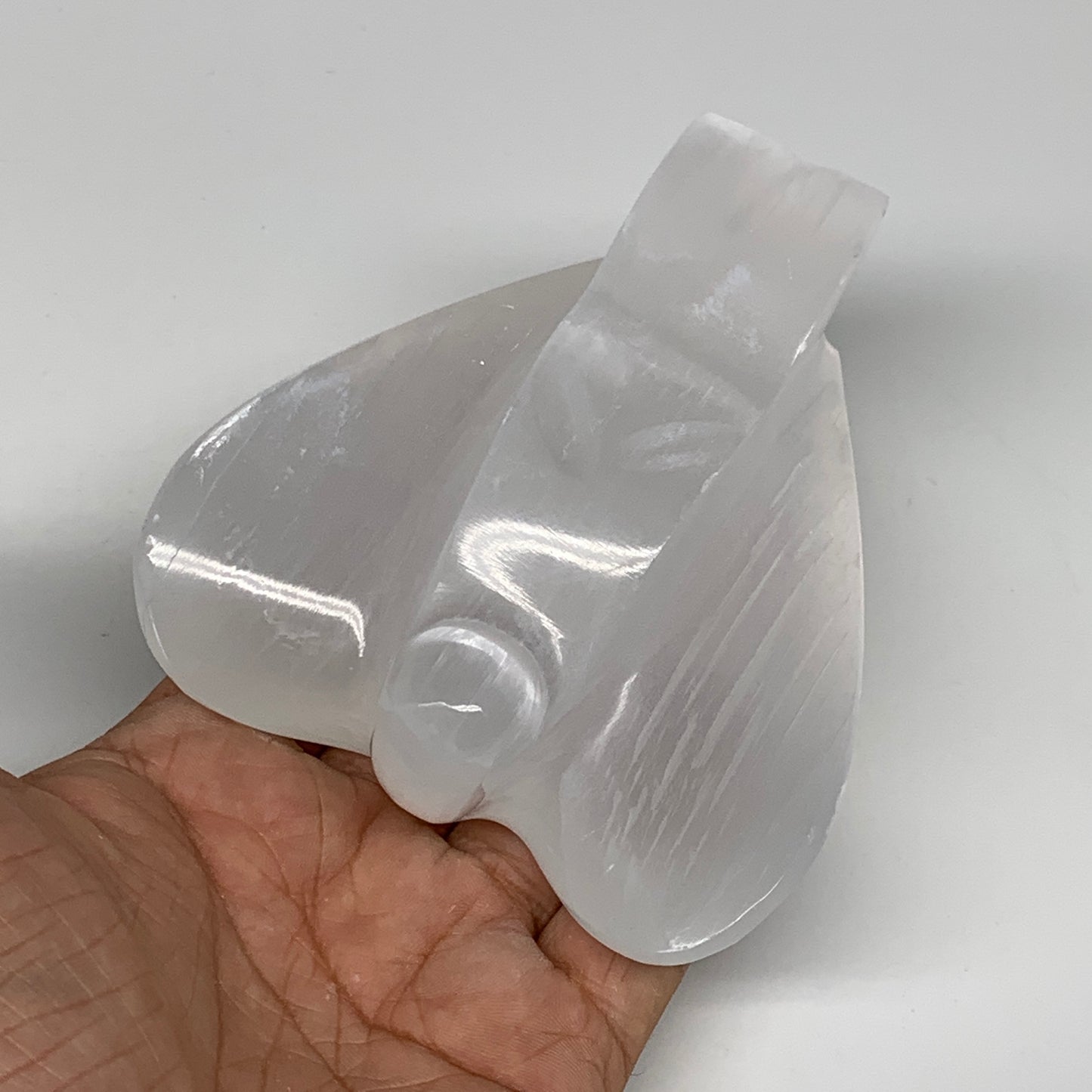 367g, 4"x3.5"x1.7"Natural Selenite (Satin Spar) Angel Crystal @Morocco,B8931