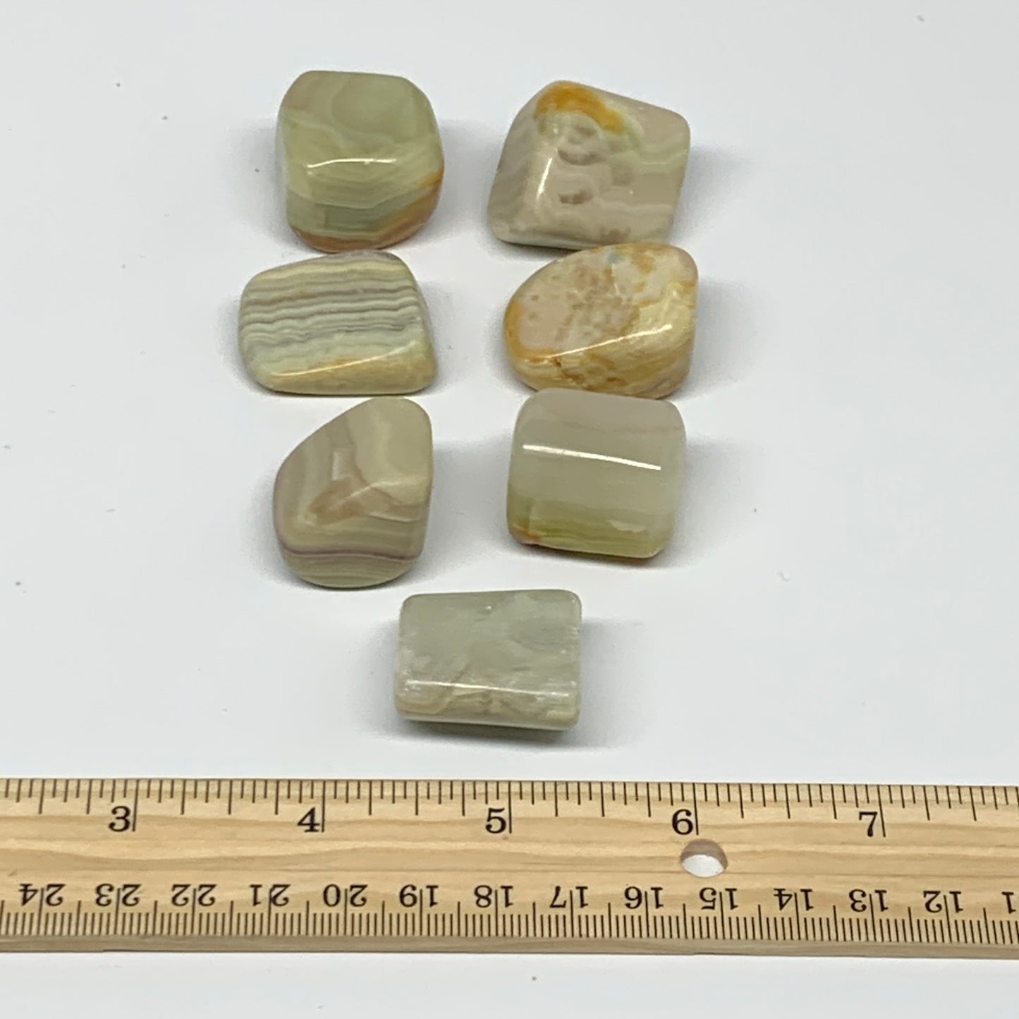 152.8g, 0.9"-1.2", 7pcs, Onyx/Banded Tumbled Stones @Afghanistan, B26706