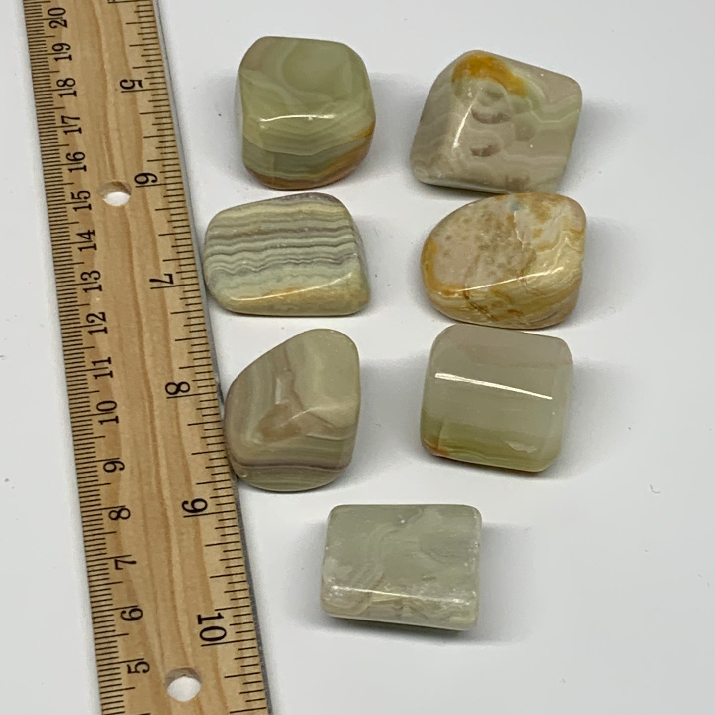 152.8g, 0.9"-1.2", 7pcs, Onyx/Banded Tumbled Stones @Afghanistan, B26706
