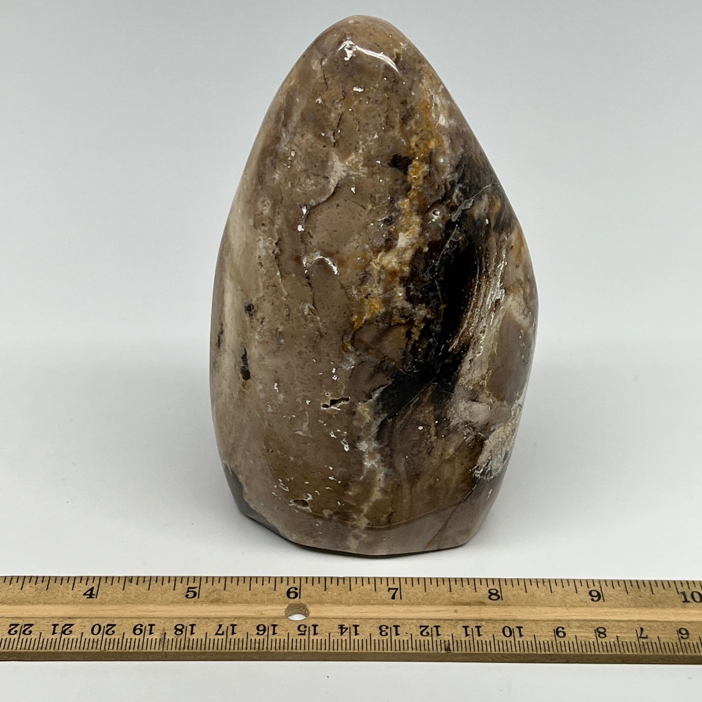 890g,5.4"x3.3"x2.4" Black Opal Freeform Polished Gemstone @Madagascar,B21050