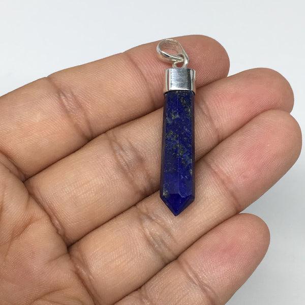 19cts, 34mm x 8mm x 6mm,Lapis Lazuli Pendant Sterling Silver @Afghanistan,FP95