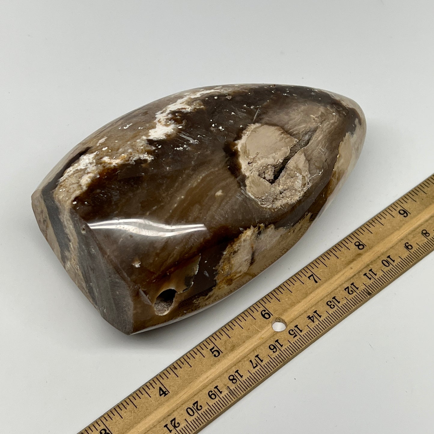 890g,5.4"x3.3"x2.4" Black Opal Freeform Polished Gemstone @Madagascar,B21050