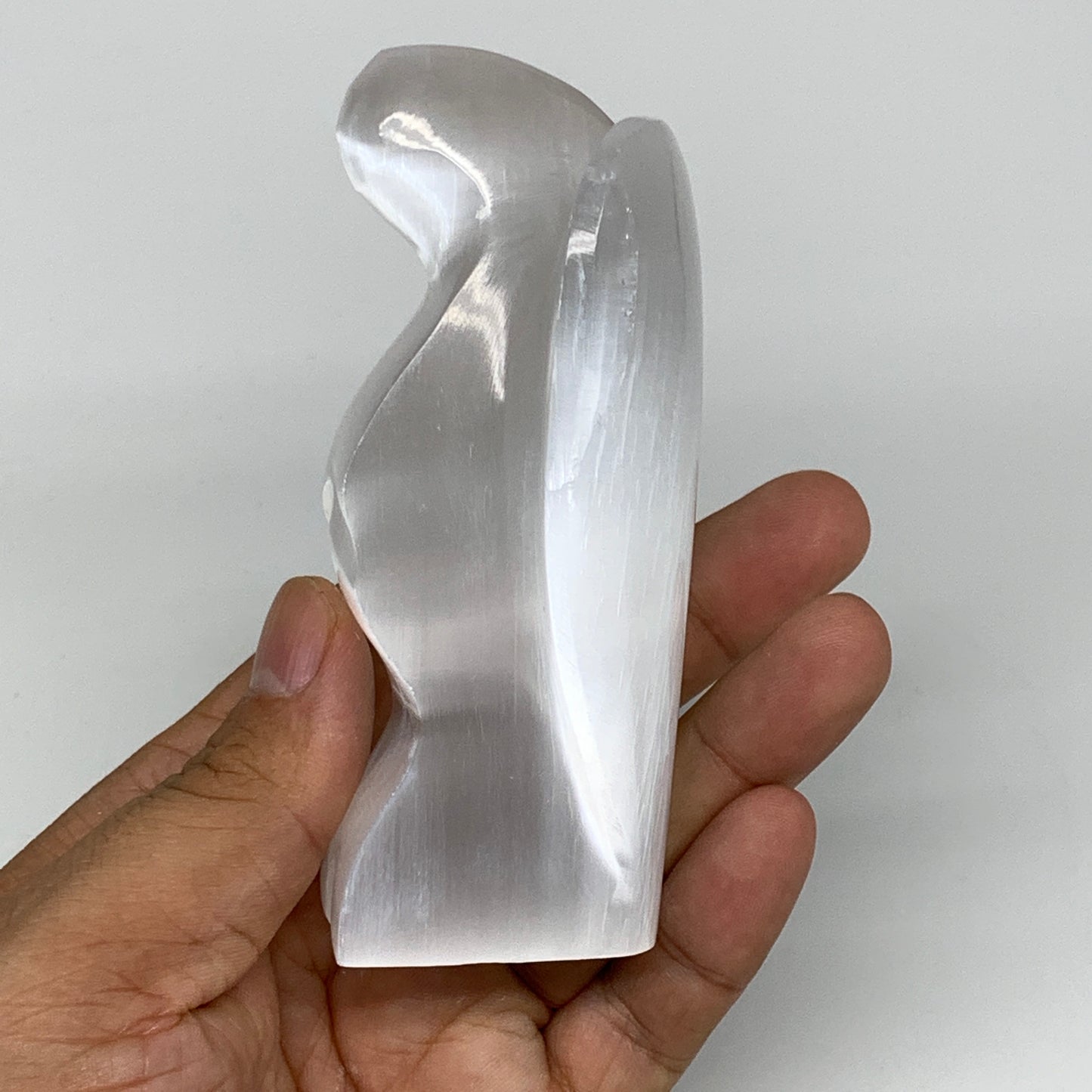 273.9g, 3.9"x3.2"x1.5"Natural Selenite (Satin Spar) Angel Crystal @Morocco,B8932