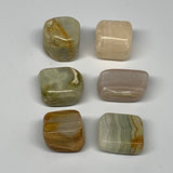 153g, 0.9"-1.3", 6pcs, Onyx/Banded Tumbled Stones @Afghanistan, B26707