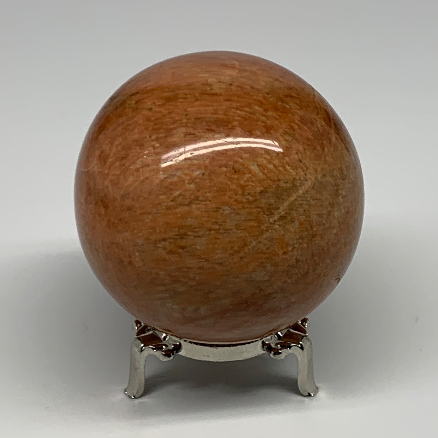 635g,3.1"(78mm), Orange Moonstone Sphere Ball Gemstone @Madagascadr,B22749