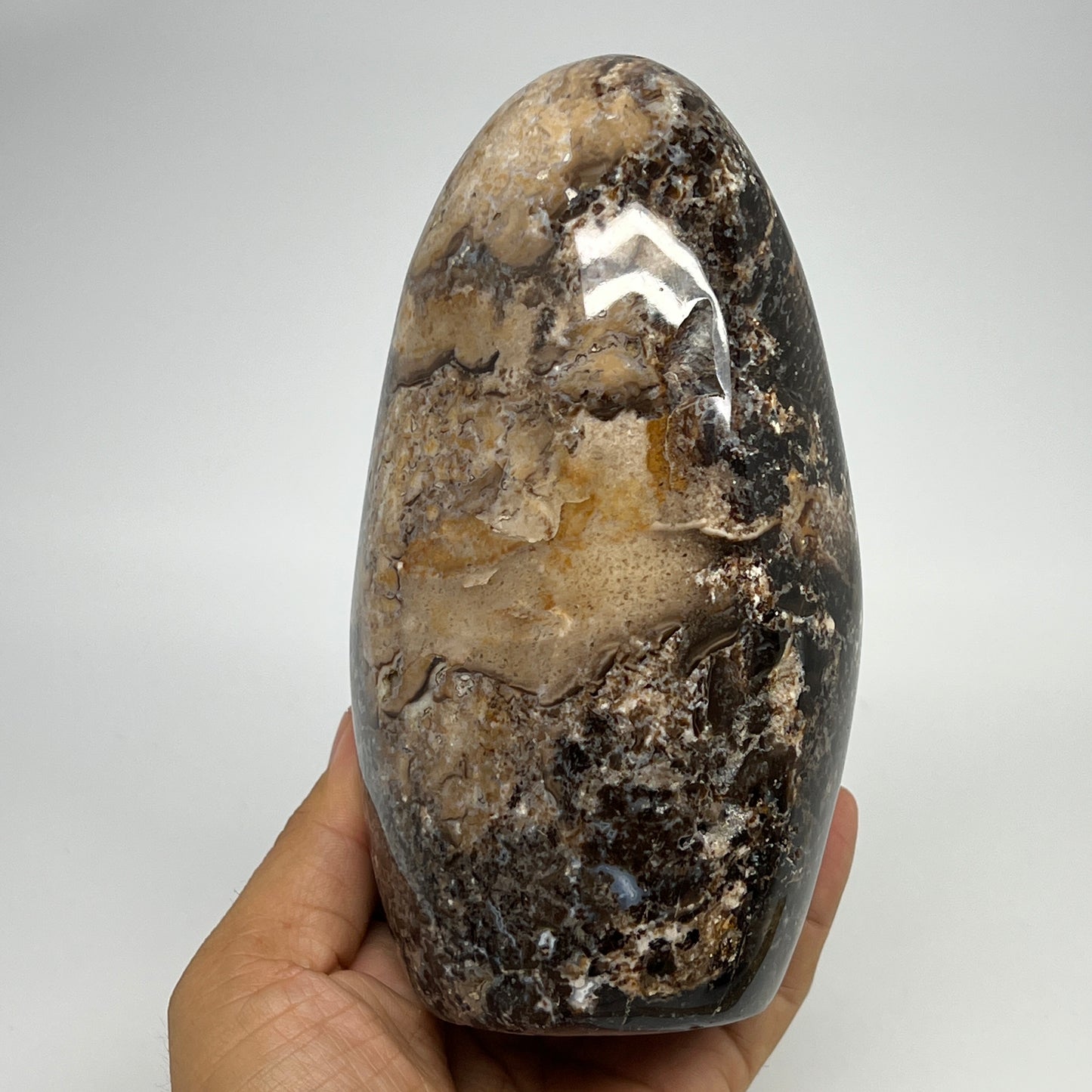 1050g,6.2"x3.2"x2.8" Black Opal Freeform Polished Gemstone @Madagascar,B21052