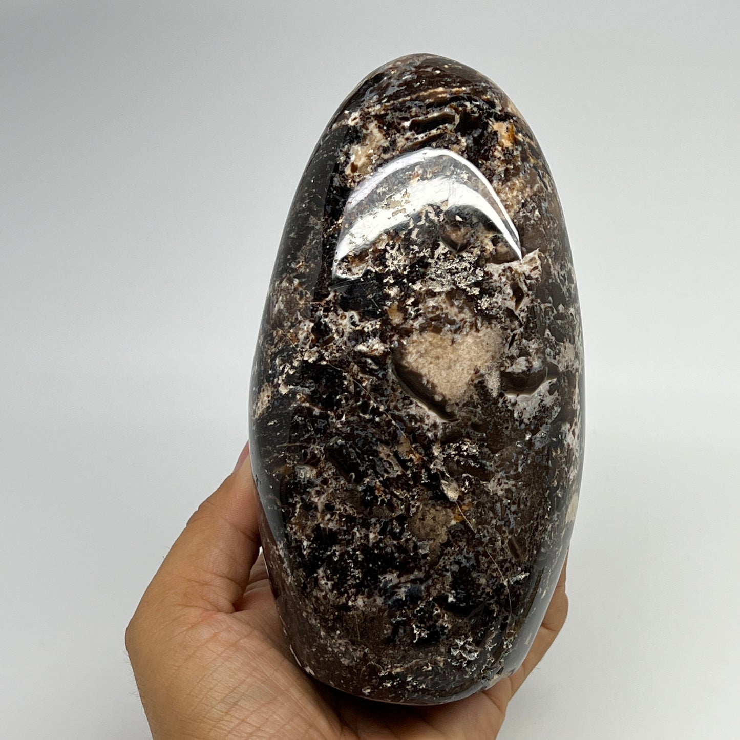 1050g,6.2"x3.2"x2.8" Black Opal Freeform Polished Gemstone @Madagascar,B21052