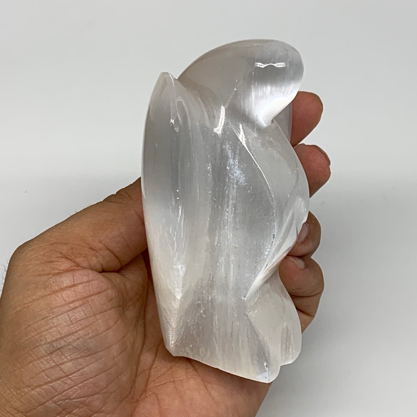 305.3g, 3.9"x3.2"x1.6"Natural Selenite (Satin Spar) Angel Crystal @Morocco,B8934
