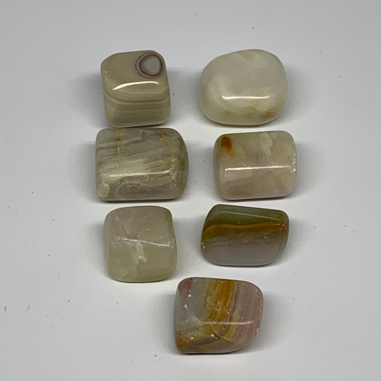 158.8g, 0.9"-1.2", 7pcs, Onyx/Banded Tumbled Stones @Afghanistan, B26710