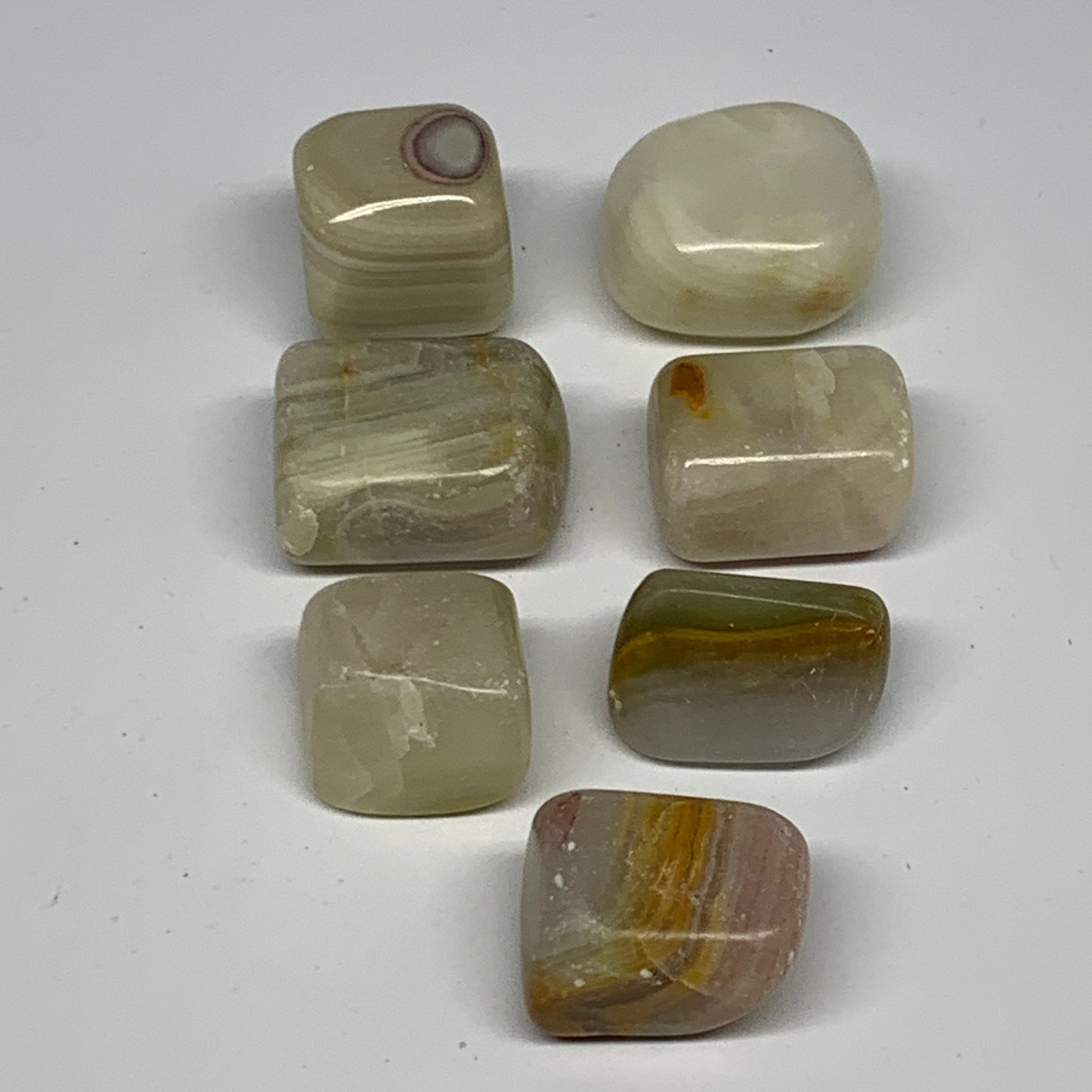158.8g, 0.9"-1.2", 7pcs, Onyx/Banded Tumbled Stones @Afghanistan, B26710