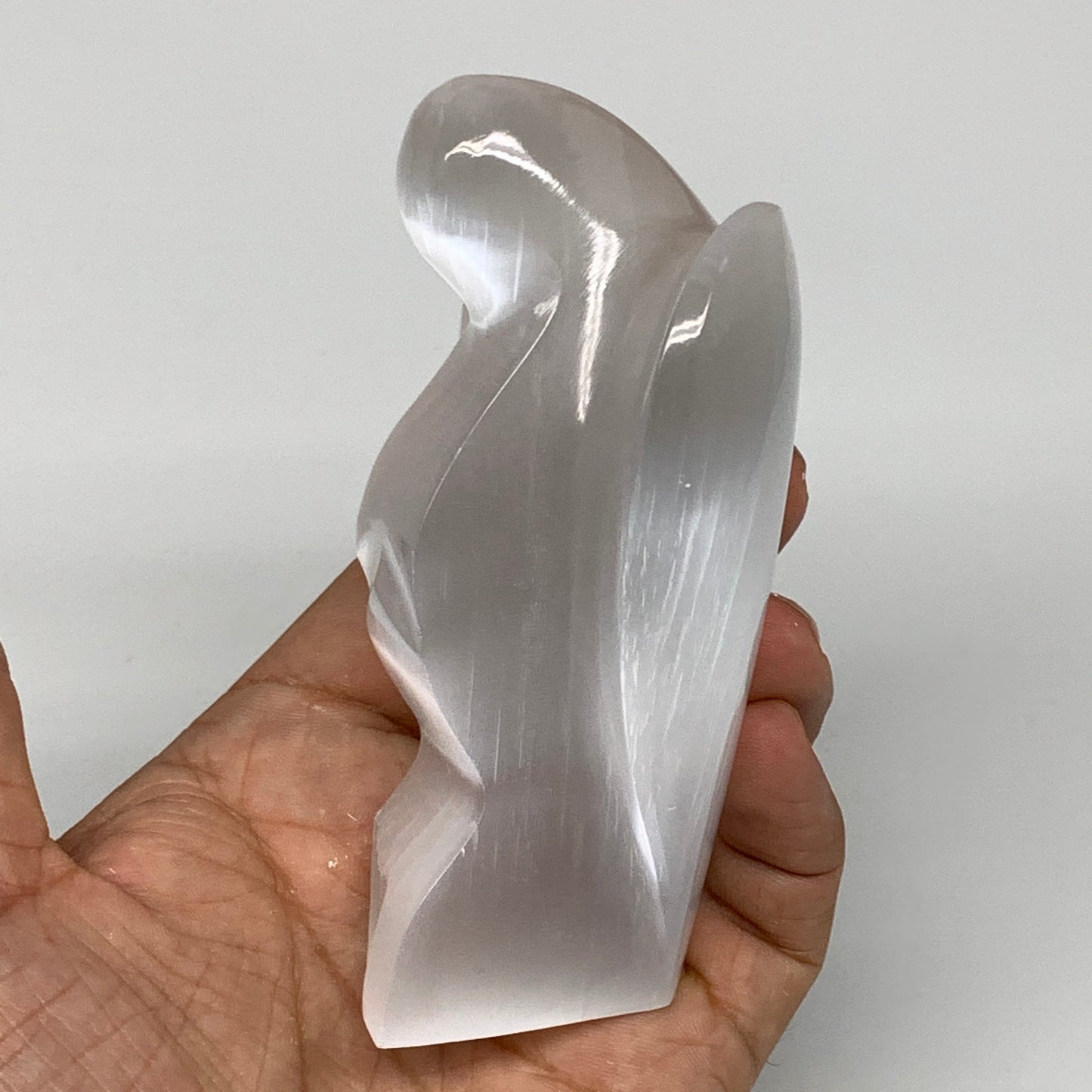 259g, 3.9"x3"x1.5"Natural Selenite (Satin Spar) Angel Crystal @Morocco,B8935