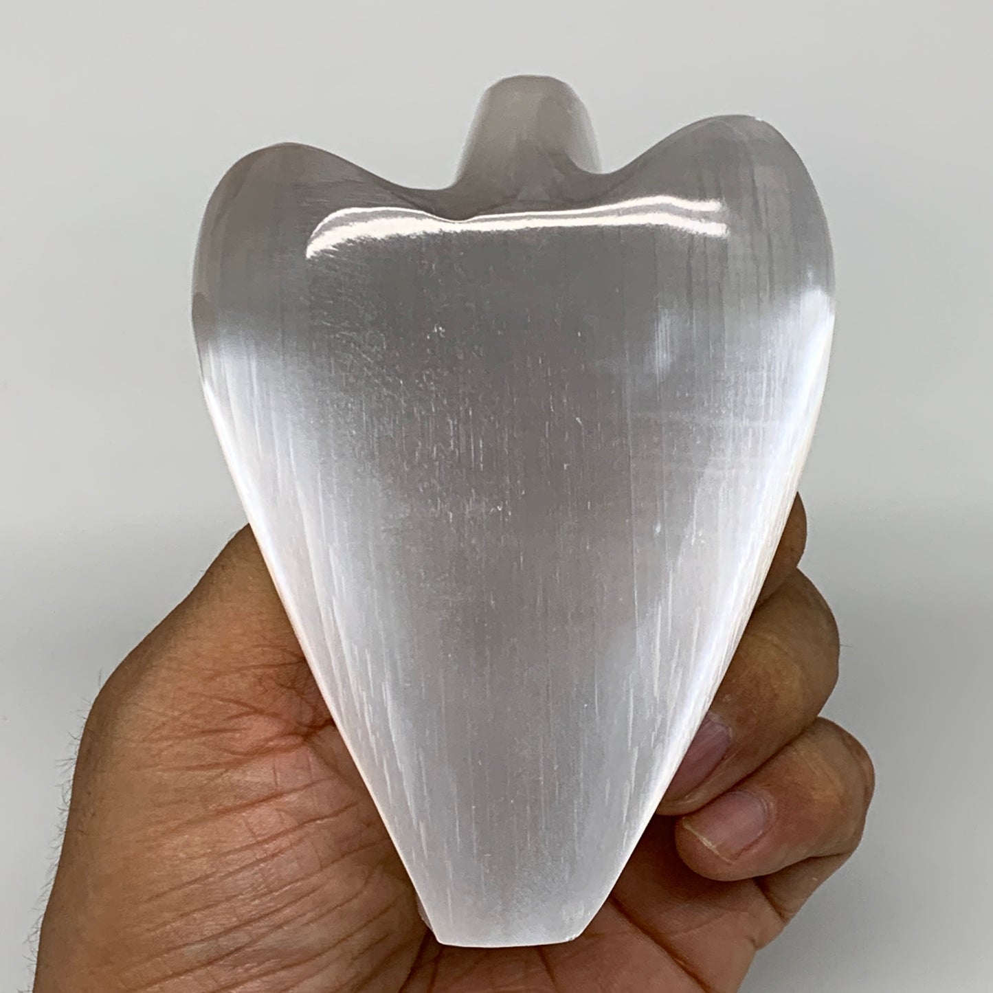 259g, 3.9"x3"x1.5"Natural Selenite (Satin Spar) Angel Crystal @Morocco,B8935