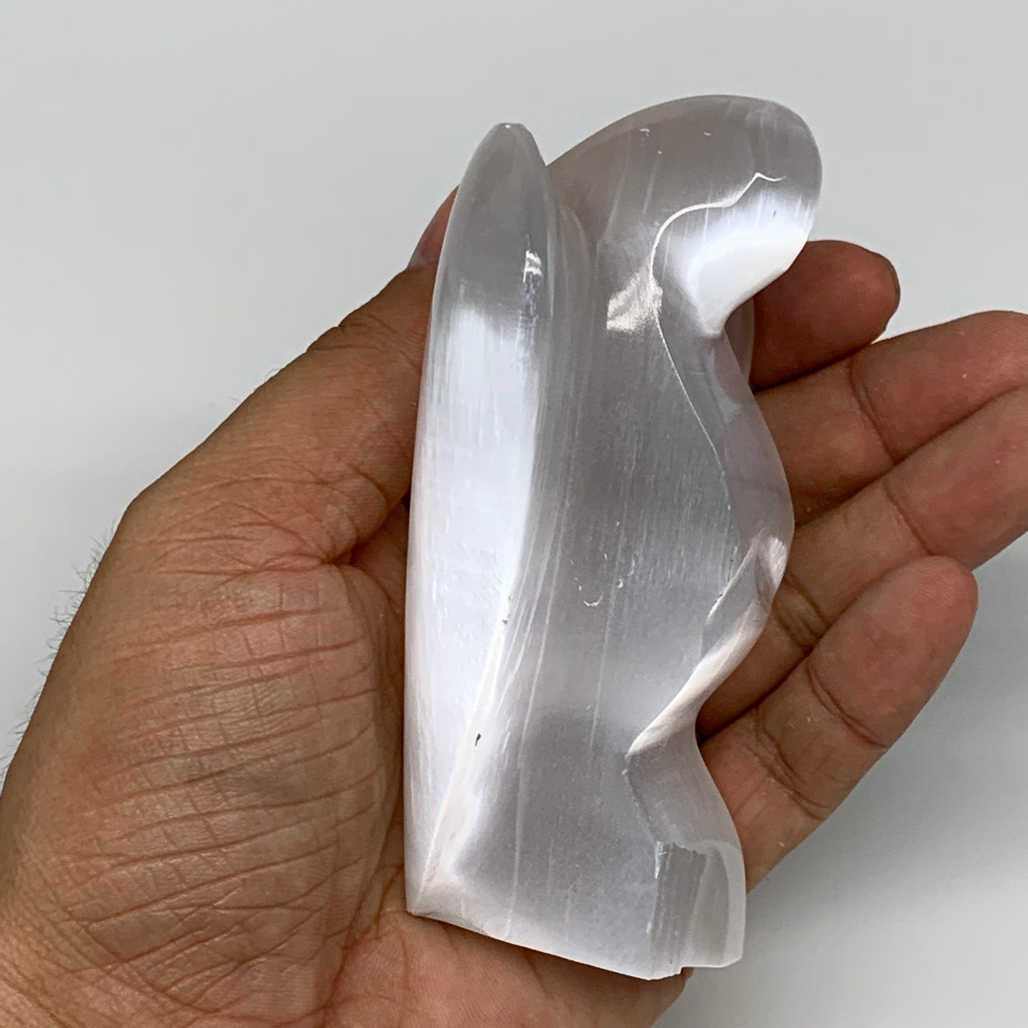 259g, 3.9"x3"x1.5"Natural Selenite (Satin Spar) Angel Crystal @Morocco,B8935