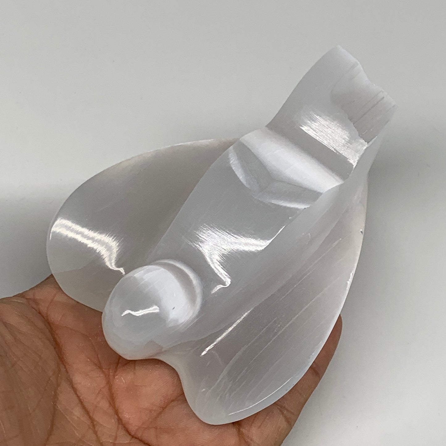 259g, 3.9"x3"x1.5"Natural Selenite (Satin Spar) Angel Crystal @Morocco,B8935