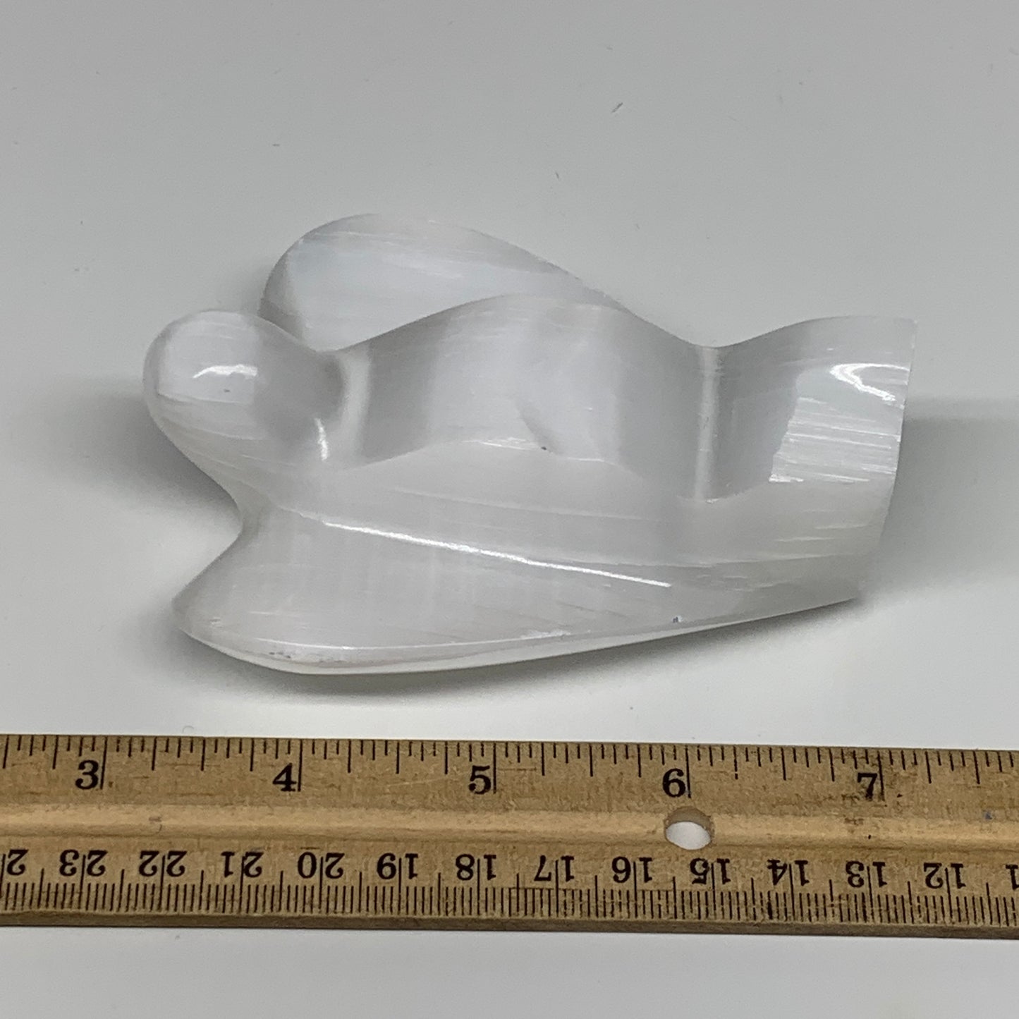 259g, 3.9"x3"x1.5"Natural Selenite (Satin Spar) Angel Crystal @Morocco,B8935