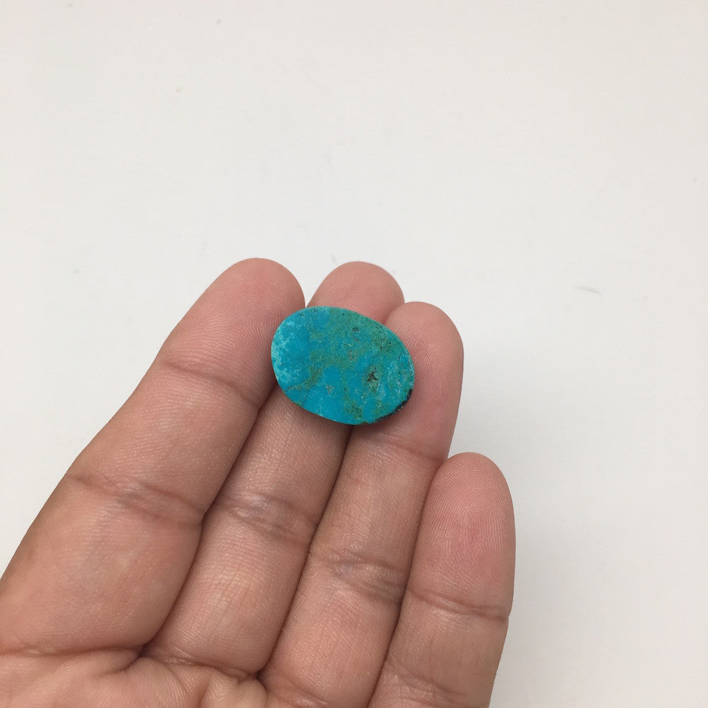 17 cts Natural Oval Shape Flat Bottom Chrysocolla Cabochon From Mexico, CC73 - watangem.com
