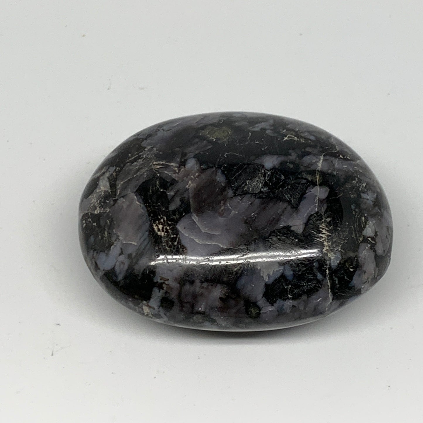 98.5g, 2.1"x1.7"x1", Indigo Gabro (Merlinite) Palm-Stone @Madagascar, B17920