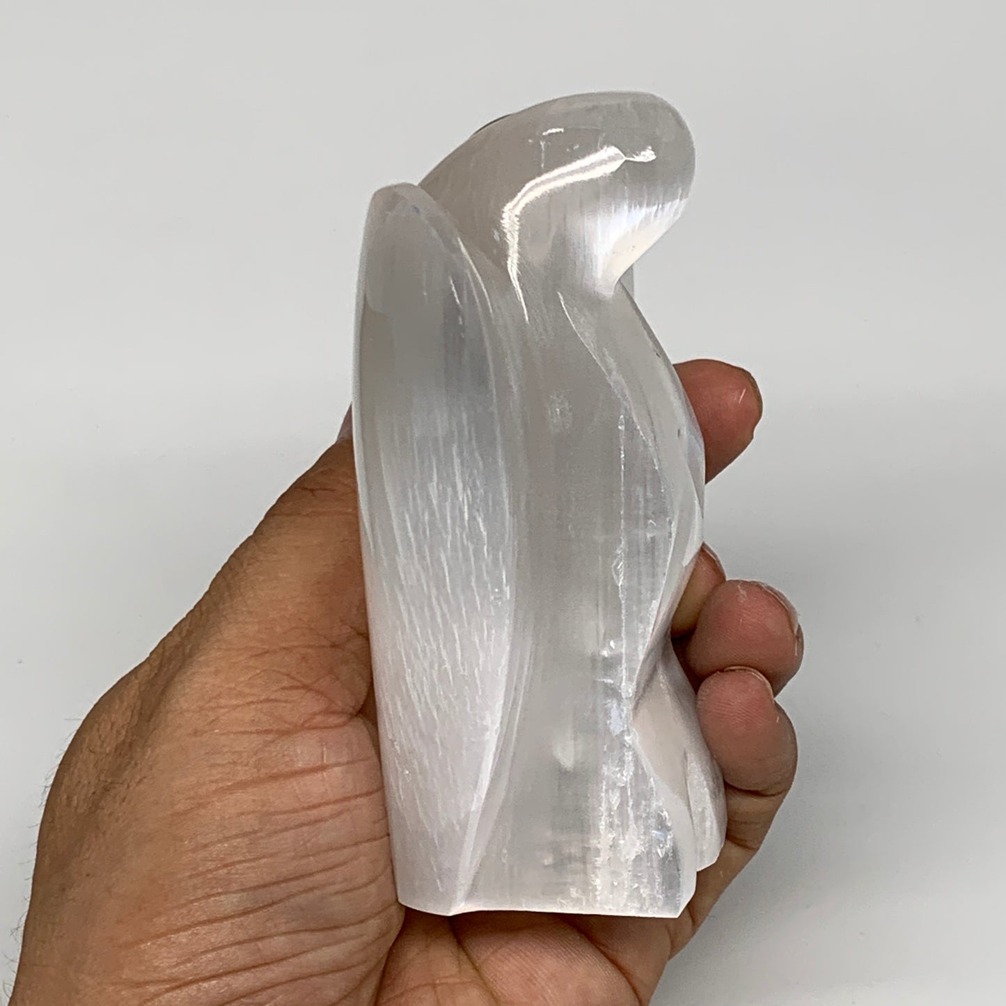 335g, 3.9"x3.4"x1.6"Natural Selenite (Satin Spar) Angel Crystal @Morocco,B8937