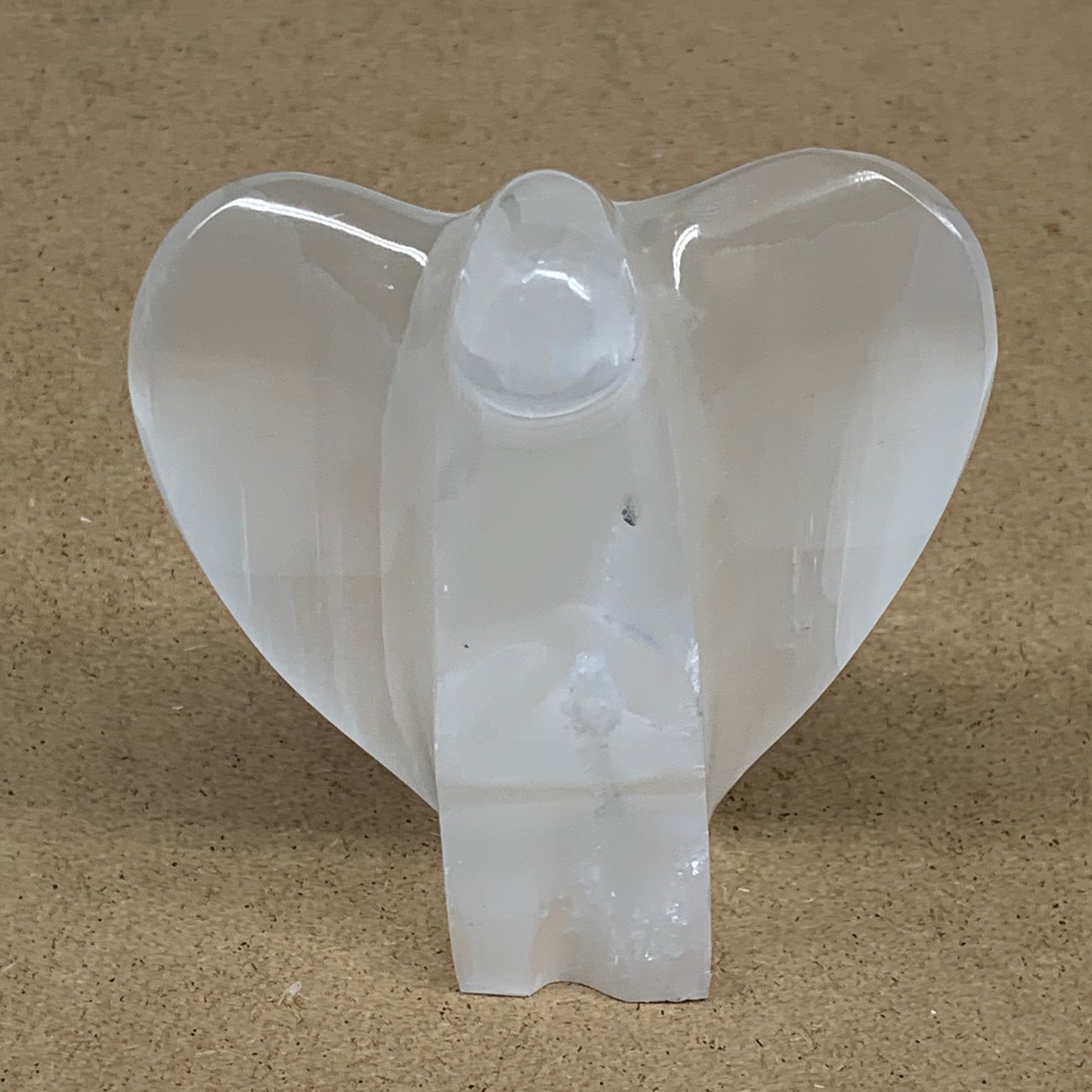 335g, 3.9"x3.4"x1.6"Natural Selenite (Satin Spar) Angel Crystal @Morocco,B8937