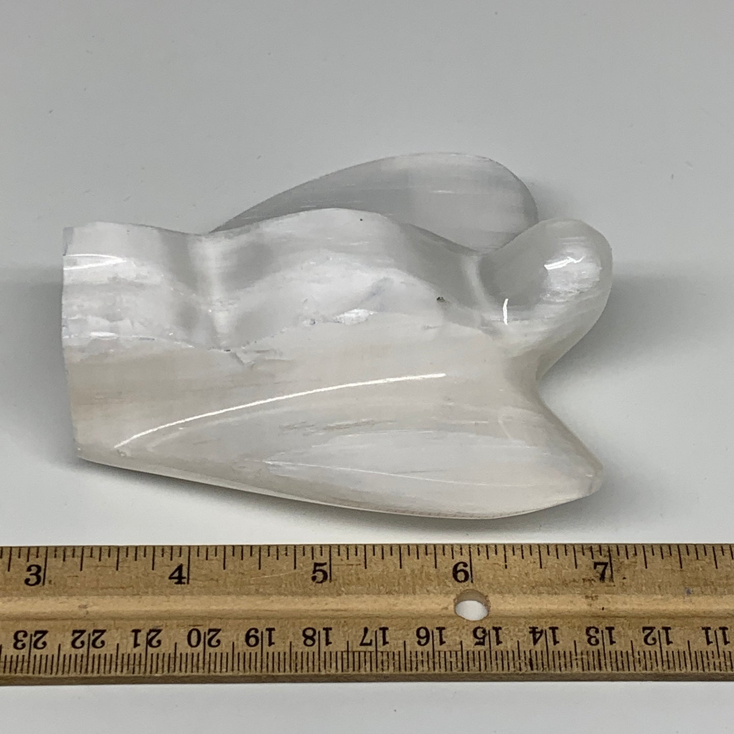 335g, 3.9"x3.4"x1.6"Natural Selenite (Satin Spar) Angel Crystal @Morocco,B8937