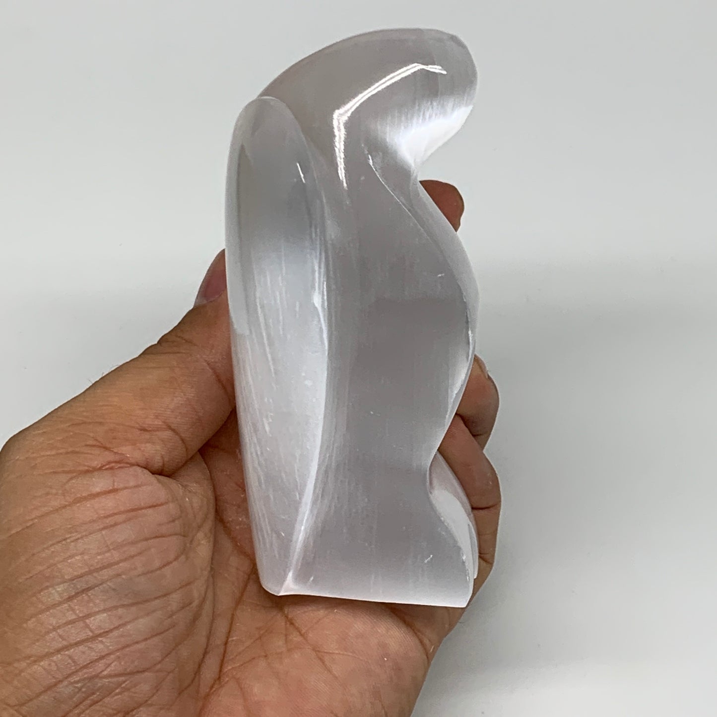 312.7g, 4"x3.2"x1.7"Natural Selenite (Satin Spar) Angel Crystal @Morocco,B8938