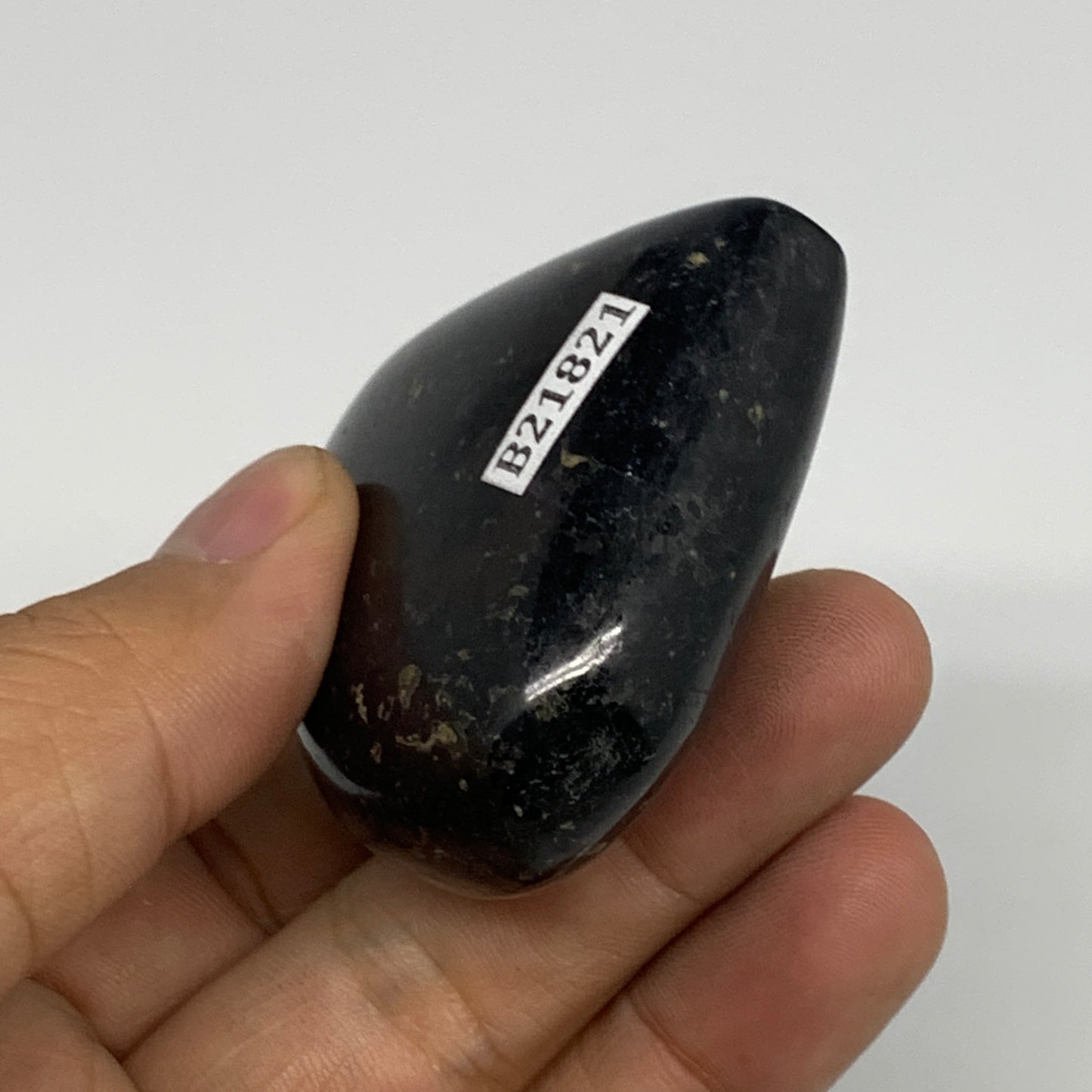 94.7g, 2"x2.1"x0.9", Black Tourmaline Heart Polished Crystal Home Decor, B21821