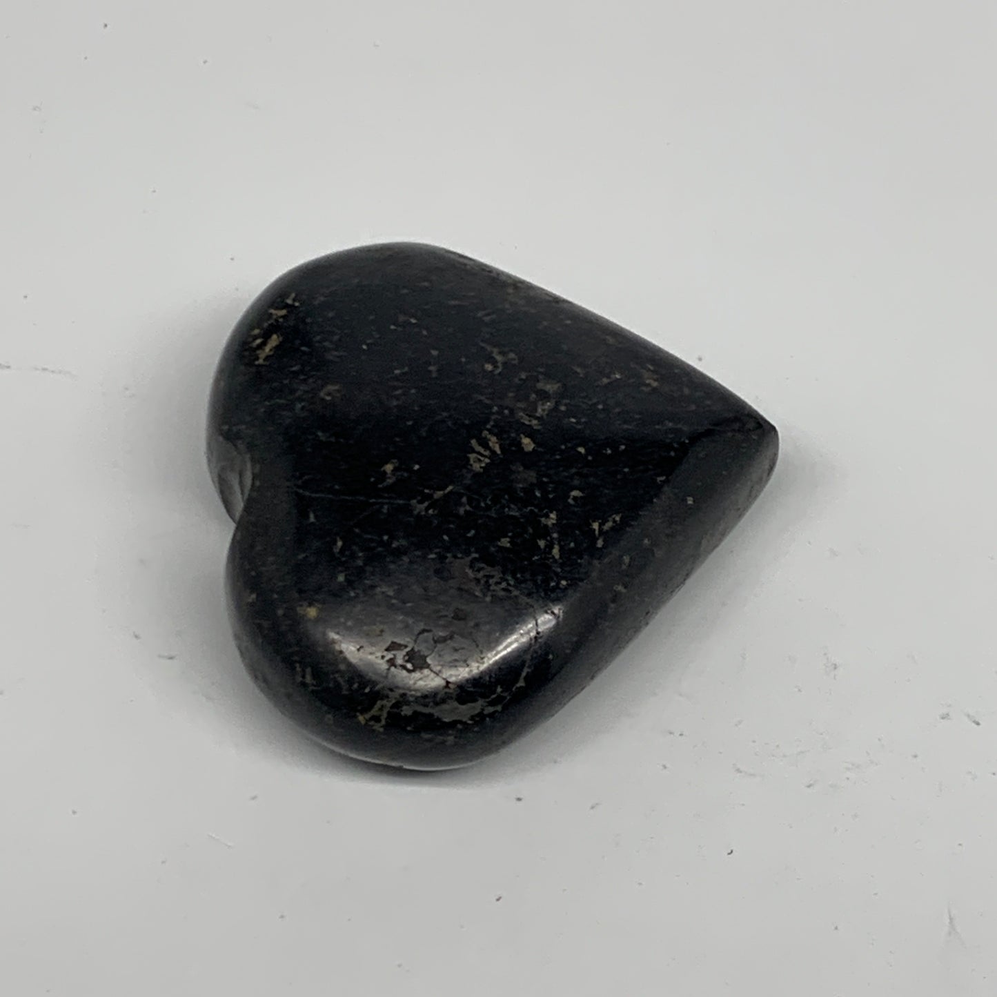 94.7g, 2"x2.1"x0.9", Black Tourmaline Heart Polished Crystal Home Decor, B21821