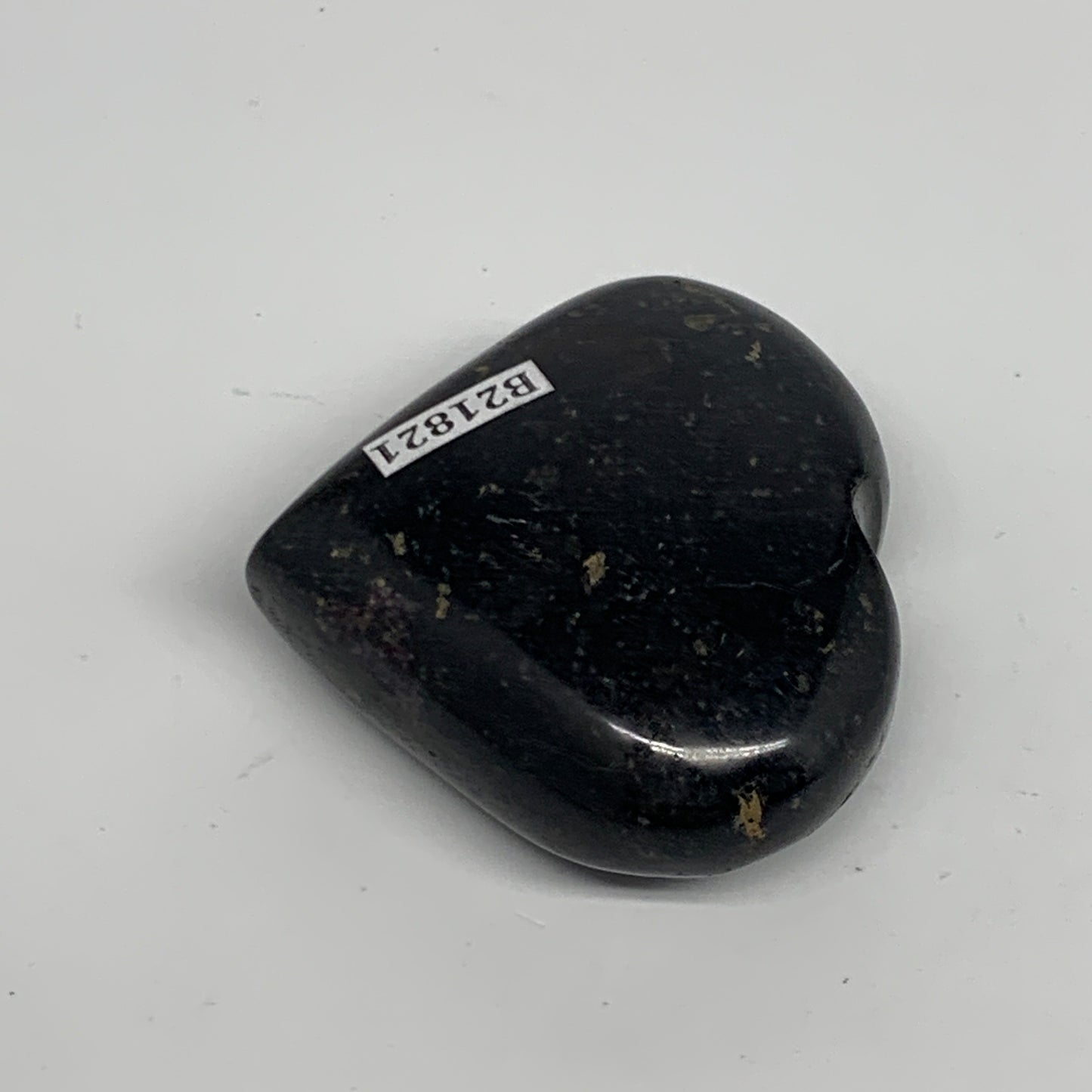 94.7g, 2"x2.1"x0.9", Black Tourmaline Heart Polished Crystal Home Decor, B21821