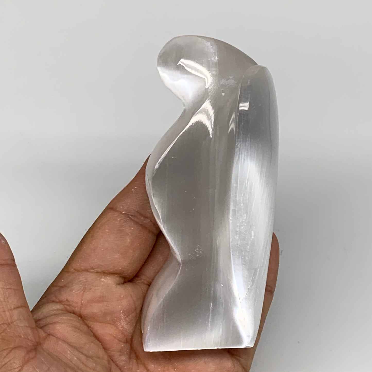 281.7g, 3.9"x3.2"x1.6"Natural Selenite (Satin Spar) Angel Crystal @Morocco,B8940