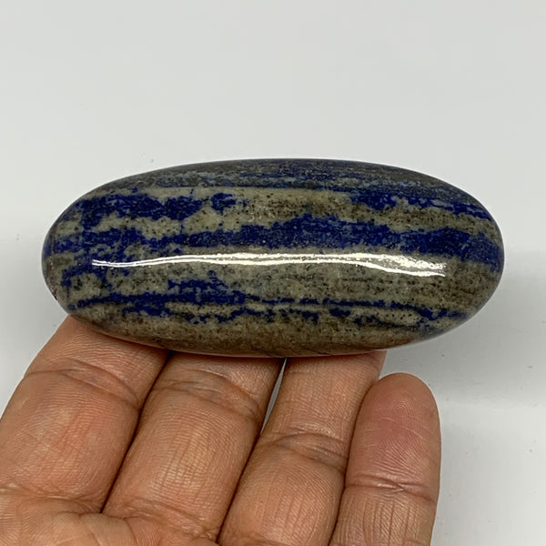 93.9g,2.9"x1.2"x0.9", Natural Lapis Lazuli Palm Stone @Afghanistan, B26327