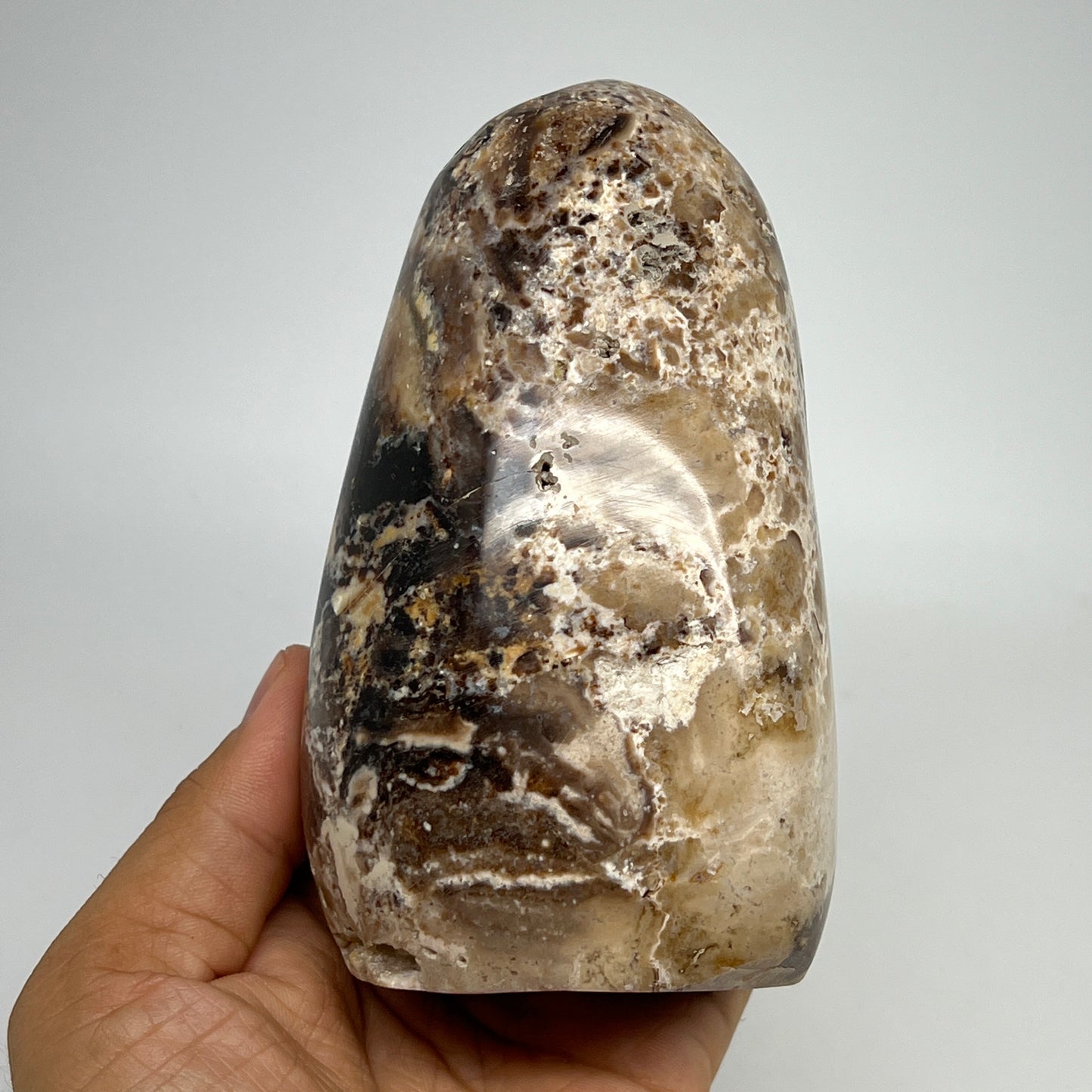 690g,4.8"x2.8"x2.5" Black Opal Freeform Polished Gemstone @Madagascar,B21059