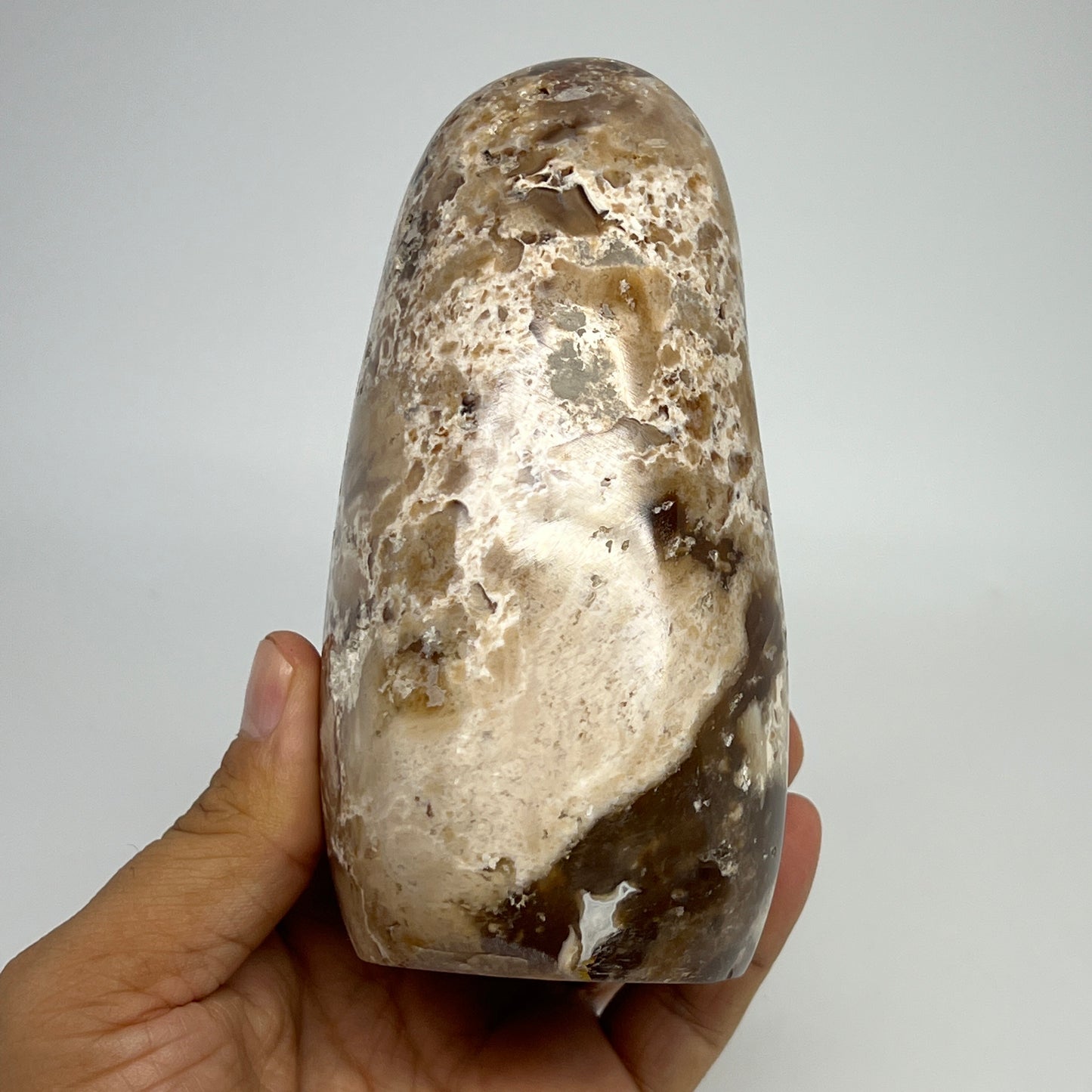 690g,4.8"x2.8"x2.5" Black Opal Freeform Polished Gemstone @Madagascar,B21059