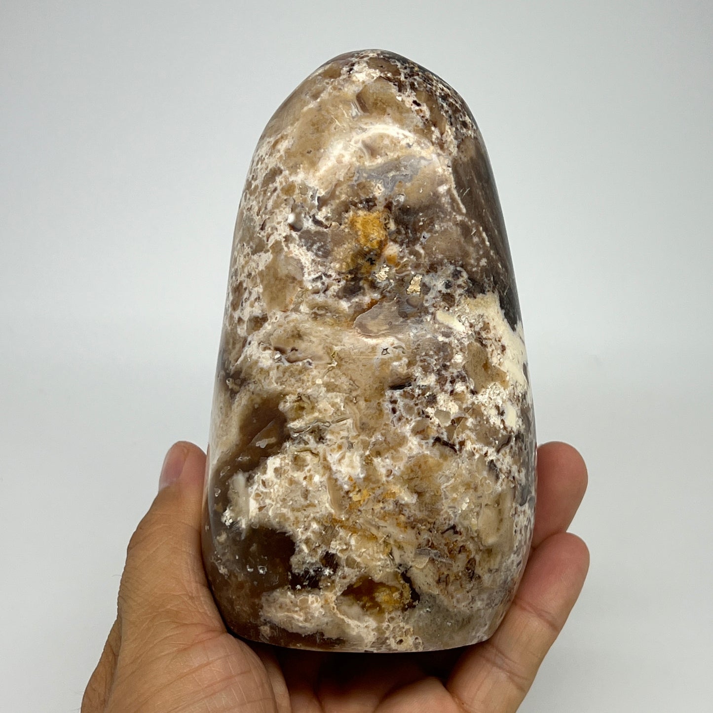 690g,4.8"x2.8"x2.5" Black Opal Freeform Polished Gemstone @Madagascar,B21059